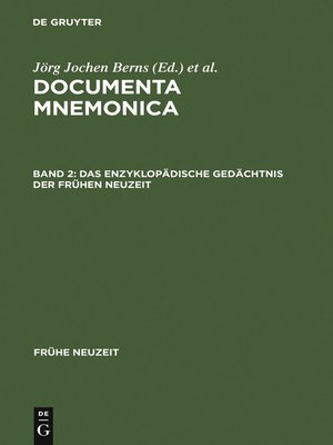 cover image of Das enzyklopädische Gedächtnis der Frühen Neuzeit